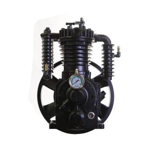 5HP Inline 24CFM Displacement  2 Stage Reciprocating Pressure Lubricated Bare Pump w/Flywheel