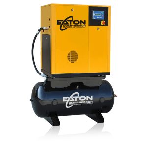 Eaton 7.5HP 3PH 208V 24CFM Fixed Speed Industrial Rotary Screw Compressor Mounted on 60G Hor.Tank (no dryer)