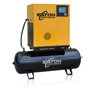 Eaton 15HP 3PH 208V 62CFM Fixed Speed Industrial Rotary Screw Compressor Mounted on  120G Hor.Tank (no dryer)