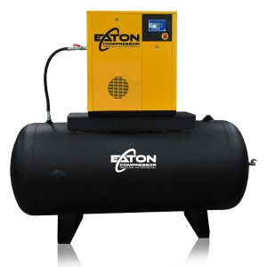 Eaton 20HP 3PH 460V 85CFM Fixed Speed Industrial Rotary Screw Compressor Mounted on 240G Hor.Tank (no dryer)