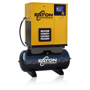 Eaton 7.5HP 3PH 208V 24CFM Energy Efficient Variable Speed Industrial Rotary Screw Compressor Mounted on  60G Hor.Tank (no dryer)