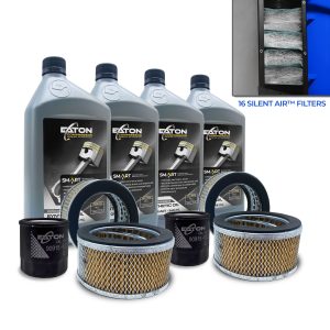 Eaton Extended Lifetime Pump  Warranty Maintenance Kit w/  Smart Oil For  5HP - 7.5HP - 10HP Piston Compressor with Air Silencer 5 stage Filtration System - (4 )FILTER057 (16) FILTER107 (4) OILPIS102Q  (2) FILTER130 Oil Filter