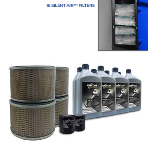 Eaton Extended Lifetime Pump Warranty Maintenance Kit w/ Smart Oil For  25HP Piston Compressor with Air Silencer 5 stage Filtration System (4) FILTER092 (16) FILTER107 (8) OILPIS102Q  (1) FILTER125 Oil Filter